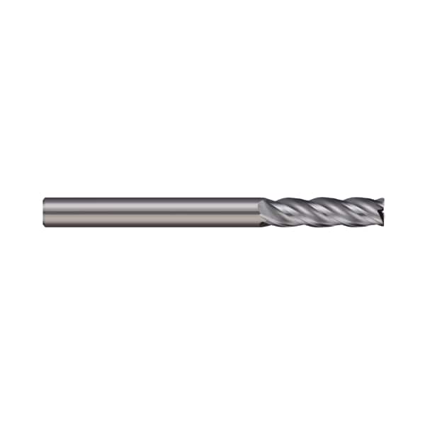 End Mill, 4 Flute, Corner Radius, 0.2500" (1/4) Cutter dia, Overall Length: 3"